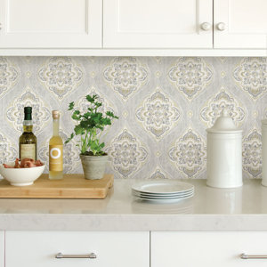 Mistana™ Marvin Peel & Stick Damask Roll & Reviews Wayfair